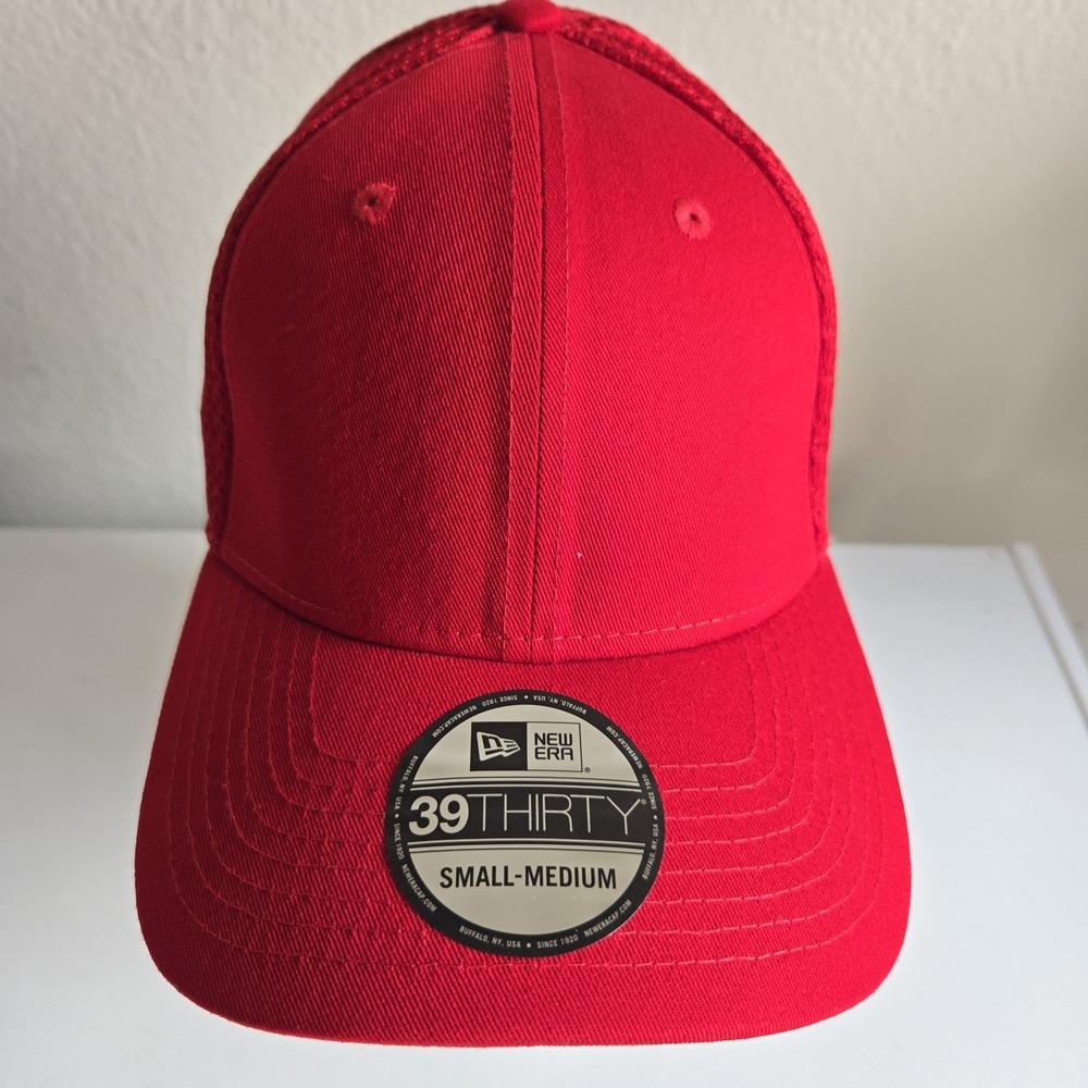 New Era 39Thirty Blank Stretch Cotton Scarlet Red‎ Hat Cap Small/Medium NE1000